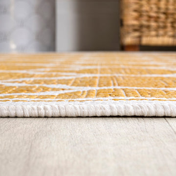 Trebol Moroccan Trellis Textured Weave Indoor/outdoor Square Rug